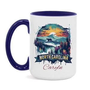 North Carolina State Custom Mountain Scene | Customised Coffee Mug | 11 OZ