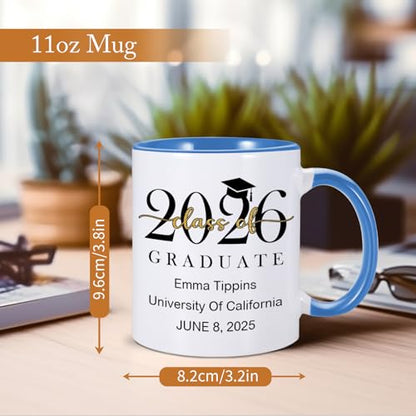 Personalized Graduation Gifts for Him Her | Customised Coffee Mug | 11 OZ