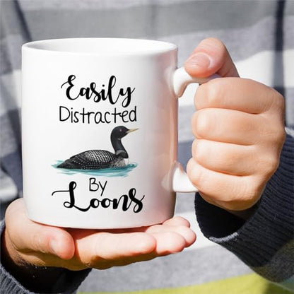 Funny for Loon Lover Easily Distracted By | Ceramic Coffee Mug | 11 OZ