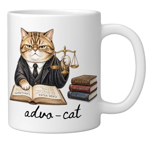 Advo Cat Funny Lawyer Attorney Humor Law | Ceramic Coffee Mug | 11 OZ