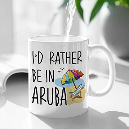 Novelty I d Rather Be in Aruba Birthday Gifts | Ceramic Coffee Mug | 11 OZ