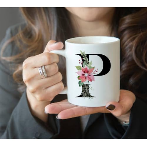 Personalized P Gifts Monogrammed Gift for | Customised Coffee Mug | 11 OZ