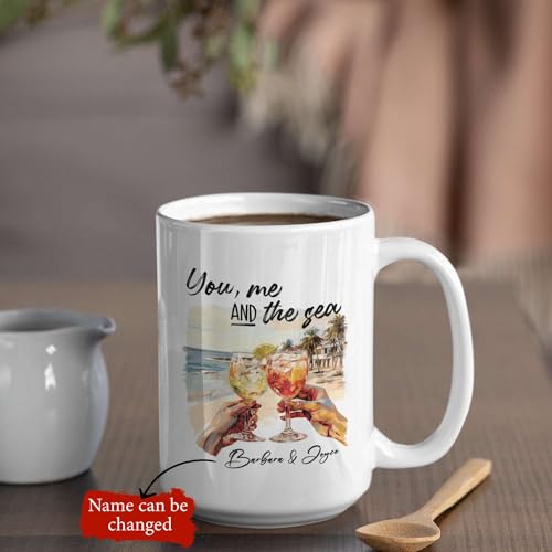 You Me And The Sea Personalized Beach | Customised Coffee Mug | 11 OZ