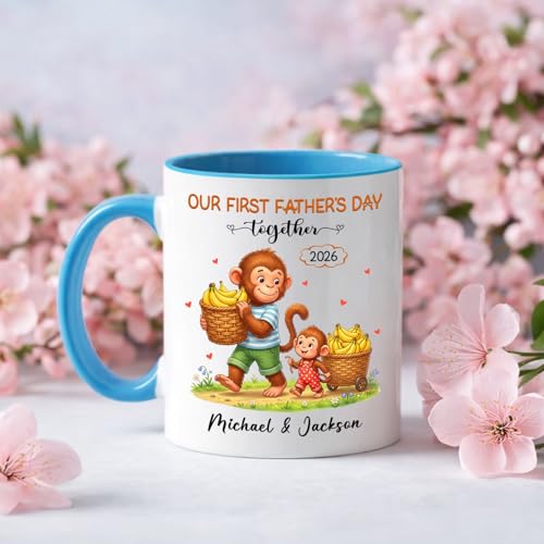 Personalized First Fathers Day 2026 Custom | Customised Coffee Mug | 11 OZ