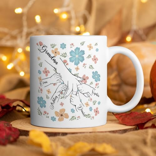 Personalized Grandma Holding Grandkid s | Customised Coffee Mug | 11 OZ