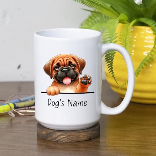 Personalized Bullmastiff with Name Custom | Customised Coffee Mug | 11 OZ