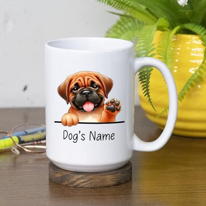 Personalized Bullmastiff with Name Custom | Customised Coffee Mug | 11 OZ