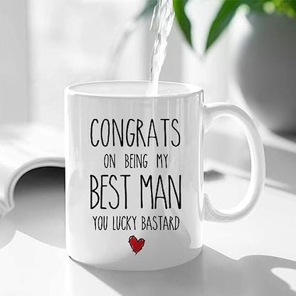 Congrats On Being My Best Man You Lucky | Ceramic Coffee Mug | 11 OZ
