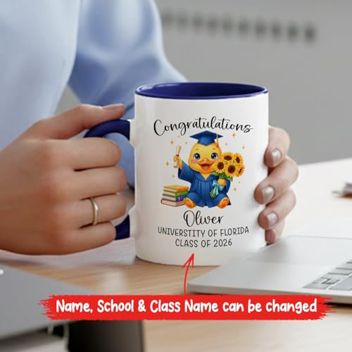 Congrats Duck Grad Accent Gifts For Him Her | Customised Coffee Mug | 11 OZ