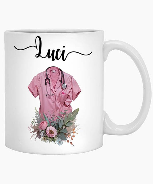 Personalized Nurse Name Luci Custom Nursing | Customised Coffee Mug | 11 OZ