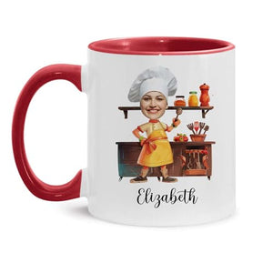 Personalized Name And Photo Face Chef | Customised Coffee Mug | 11 OZ