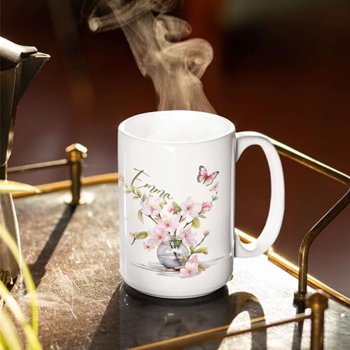Floral Design Customized Cherry Blossom | Customised Coffee Mug | 11 OZ