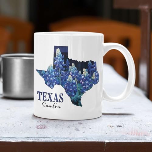 Personalized Texas Custom Name Bluebonnet | Customised Coffee Mug | 11 OZ