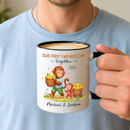 Personalized First Fathers Day 2026 Custom | Customised Coffee Mug | 11 OZ
