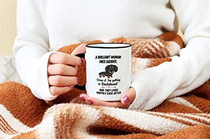 Daschund Gifts For Women Brilliant Woman Once | Ceramic Coffee Mug | 11 OZ