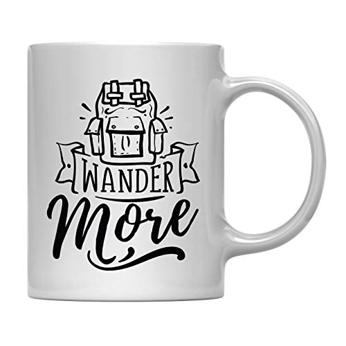 Hot Chocolate Gift Wander More 1-Pack | Ceramic Coffee Mug | 11 OZ