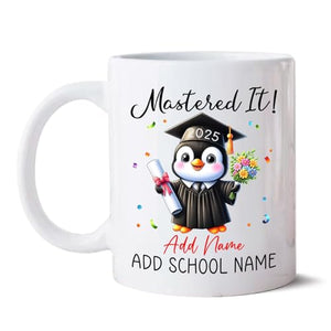 Personalized Penguin Graduate Gift for | Customised Coffee Mug | 11 OZ