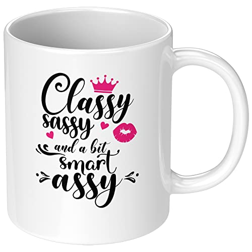 FUNNY KIDS HOME Classy Sassy and a Bit Smart | Ceramic Coffee Mug | 11 OZ