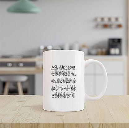ASL Alphabet American Sign Language Chat | Ceramic Coffee Mug | 11 OZ