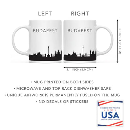 Tourist Travel Souvenir Gift Budapest Hungary | Ceramic Coffee Mug | 11 OZ