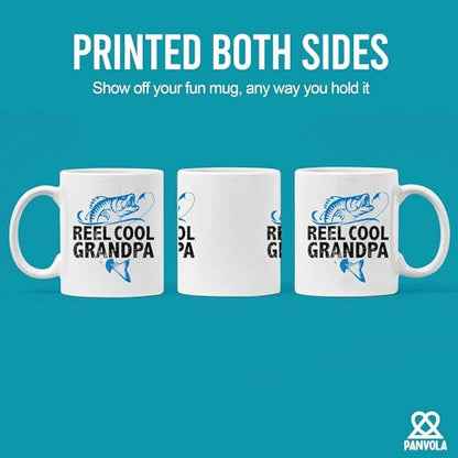 Reel Cool Grandpa Fishing Gifts For Men From | Ceramic Coffee Mug | 11 OZ