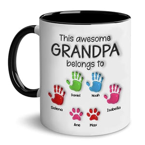 This Grandpa Dad Belongs To Kids Custom | Customised Coffee Mug | 11 OZ