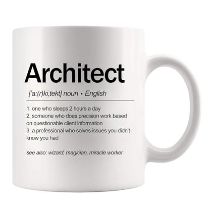Architect Definition Gifts For Men Women | Ceramic Coffee Mug | 11 OZ