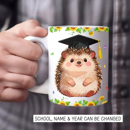 Personalized New Graduate Hedgehog | Customised Coffee Mug | 11 OZ