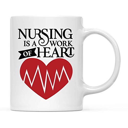 Nurse Gift Nursing Is A Work Of Heart 1-Pack | Ceramic Coffee Mug | 11 OZ