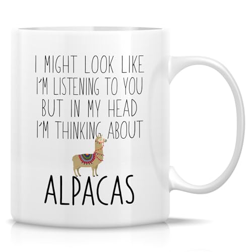 Funny Alpaca Lover Thinking About Alpacas or | Ceramic Coffee Mug | 11 OZ