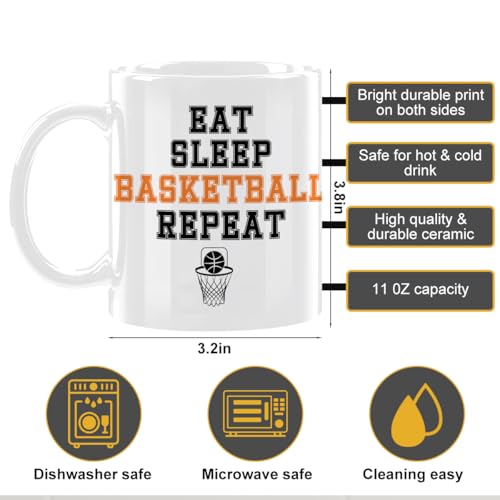 Basketball Gifts for Men with Handle Novelty | Ceramic Coffee Mug | 11 OZ