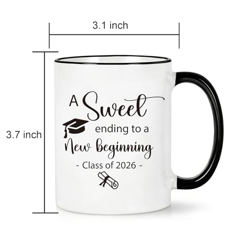 Graduation Gifts A Sweet Ending to New | Ceramic Coffee Mug | 11 OZ