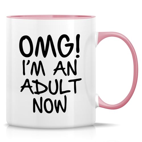 Funny OMG I m an Adult Now Graduation Funny | Ceramic Coffee Mug | 11 OZ