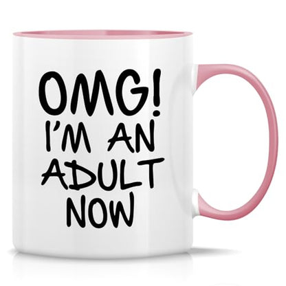Funny OMG I m an Adult Now Graduation Funny | Ceramic Coffee Mug | 11 OZ