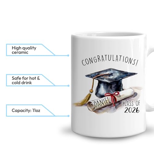 Hyturtle Personalized Graduation Gifts for | Customised Coffee Mug | 11 OZ