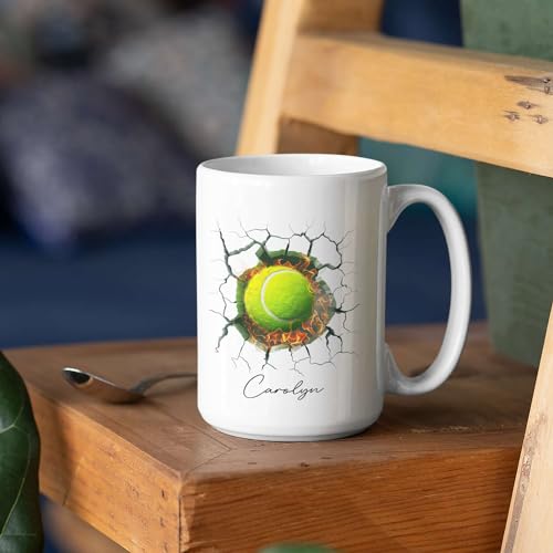 Personalized Unique Tennis Customized Name | Customised Coffee Mug | 11 OZ