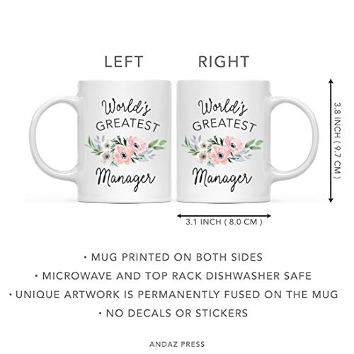 Gift for Women World s Greatest Manager | Ceramic Coffee Mug | 11 OZ