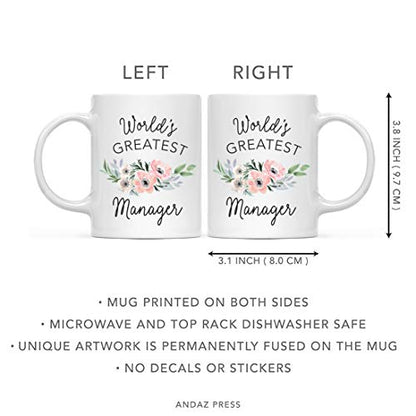 Gift for Women World s Greatest Manager | Ceramic Coffee Mug | 11 OZ