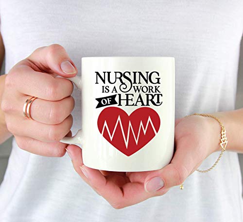 Nurse Gift Nursing Is A Work Of Heart 1-Pack | Ceramic Coffee Mug | 11 OZ