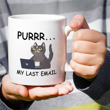Funny Sarcastic Coworker Cat Per My Last Email | Ceramic Coffee Mug | 11 OZ
