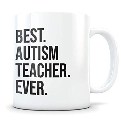 Funny Autism Teacher Gifts Best ASD Thank You | Ceramic Coffee Mug | 11 OZ