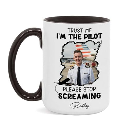 Customized Name And Photo Pilot Trust Me I | Customised Coffee Mug | 11 OZ