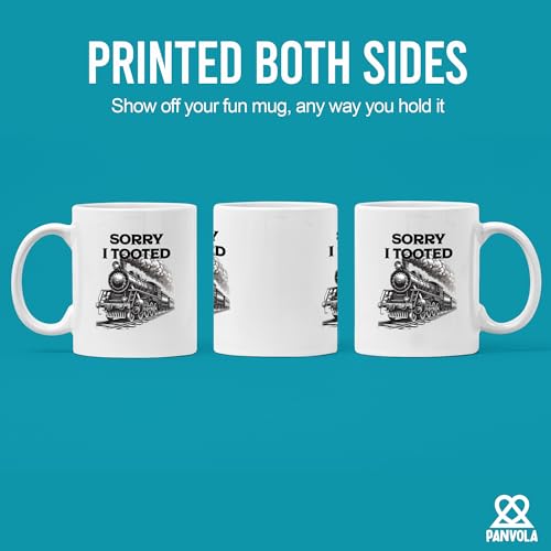 Sorry I Tooted Train Lovers Gifts For Dad Mom | Ceramic Coffee Mug | 11 OZ