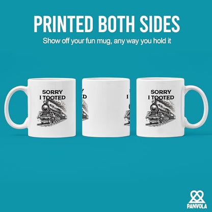 Sorry I Tooted Train Lovers Gifts For Dad Mom | Ceramic Coffee Mug | 11 OZ