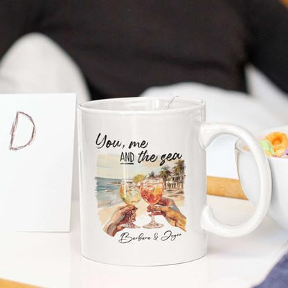 You Me And The Sea Personalized Beach | Customised Coffee Mug | 11 OZ