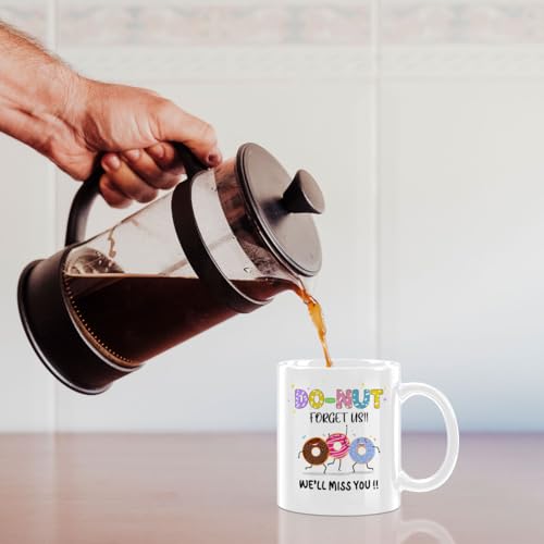 Funny Farewell Do-Nut Forget Us Goodbye Gifts | Ceramic Coffee Mug | 11 OZ