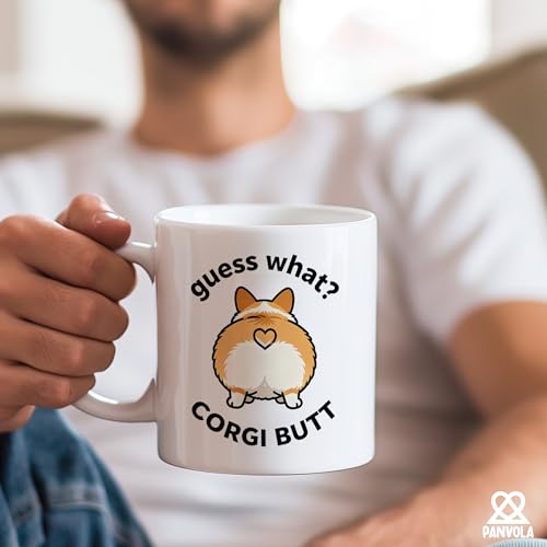 Guess What Corgi Butt Lovers Gift Dog Mom Dad | Ceramic Coffee Mug | 11 OZ
