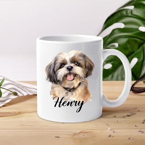 Shih Tzu Gifts Personalized Name Accent | Customised Coffee Mug | 11 OZ