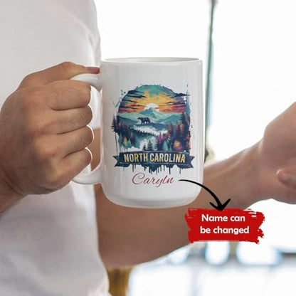 North Carolina State Custom Mountain Scene | Customised Coffee Mug | 11 OZ