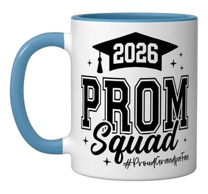 2026 PROM Squad Proud Grandpa Fan Graduation | Ceramic Coffee Mug | 11 OZ